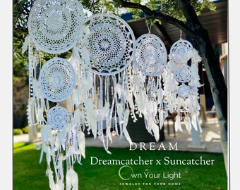 Dreamcatcher Suncatcher, Crystal window hanging, Macrame dreamcatcher wall hanging, Authentic Bohem dream and sun catcher, home&garden decor