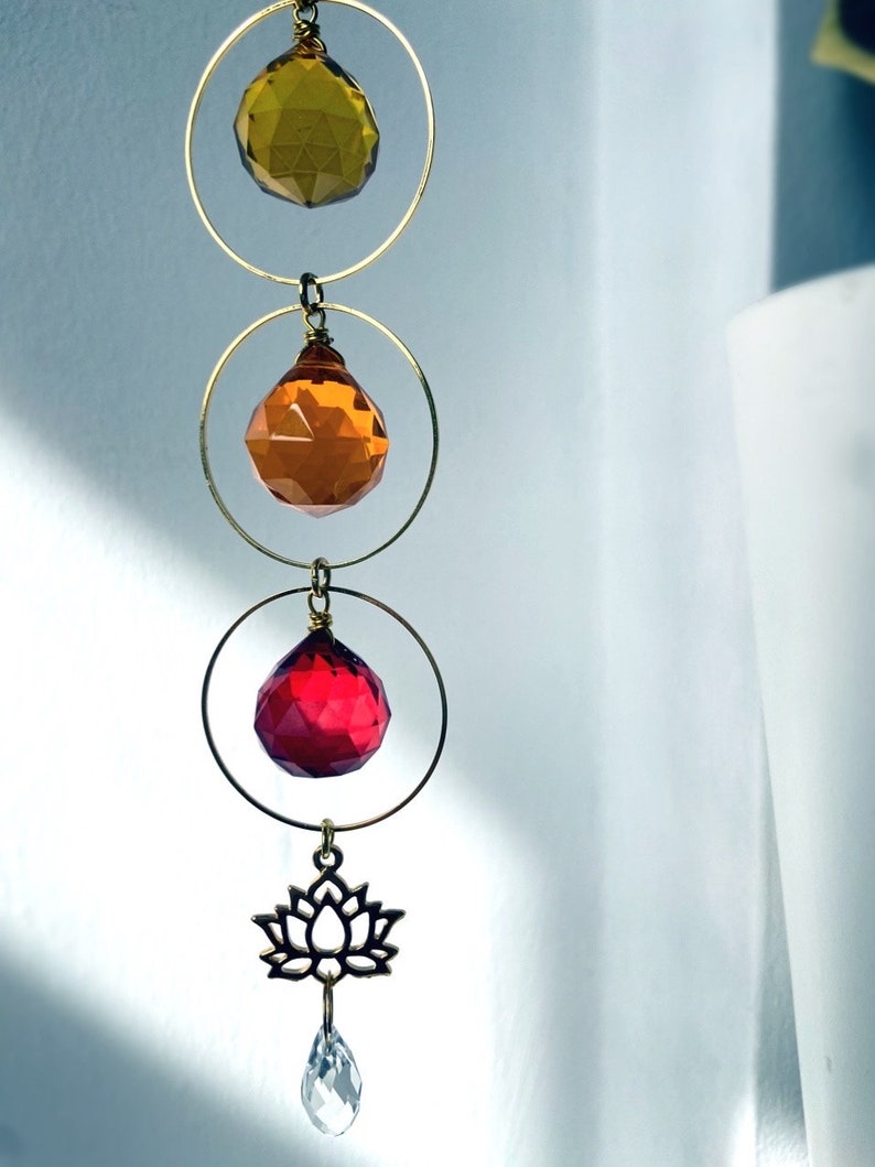 Chakra Crystal Suncatcher Pendant, Colourful Rainbow Maker Prisms, 7