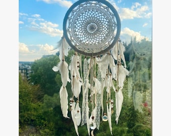 Acchiappasogni in macramè, acchiappasole: prismi di cristallo Rainbow Maker, arazzo da parete Boho