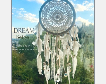 Dreamcatcher Suncatcher,  Macrame dreamcatcher crystal wall and window hanging, Authentic Bohem dream and sun catcher, home&garden decor