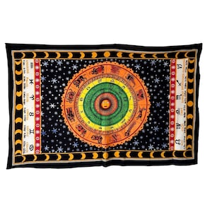Tapiz de pared de la carta de astrología, tapiz colgante de pared del signo del zodíaco, tapices del horóscopo, tapiz de la rueda del diagrama del zodíaco, regalos del zodíaco