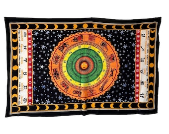 Astrology Chart Wall Tapestry, Zodiac Sign, Cosmic Decor