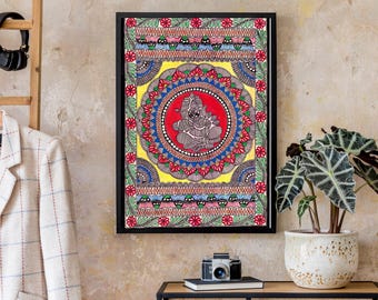 Lord Ganesha Madhubani Painting: Hindu Art, Remover of Obstacles