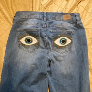 Hand Painted Eyeball Jeans