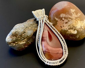 Mookite Jasper Wire Wrapped Pendant