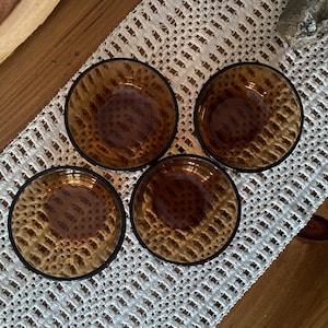 Vintage Fire King Bernstein Glas Puddingbecher - 5er Set