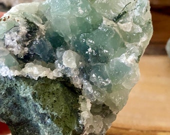 Natural Prehnite Specimen - Unique Formation, Vibrant Blue Green Color