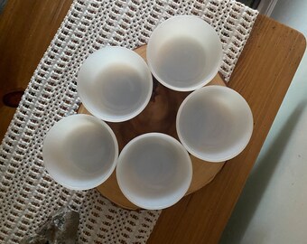 Vintage Fire King Milk Glass Custard Cups - Set of 5