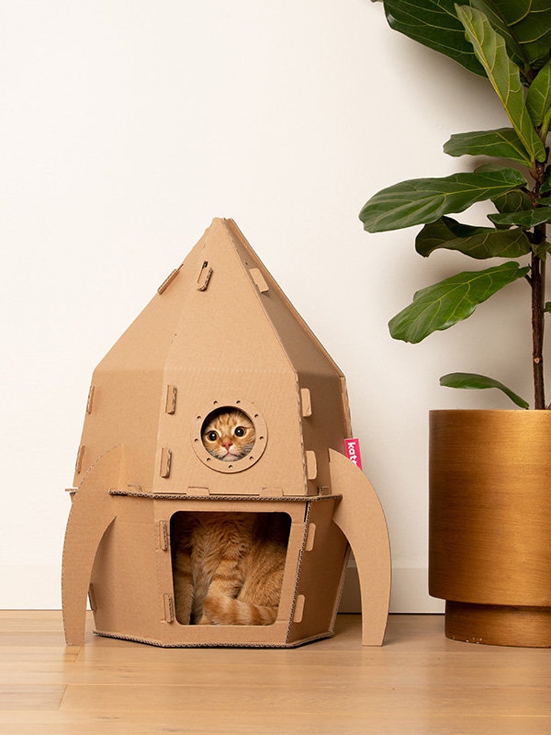 Rockat Cardboard Cat House Etsy UK