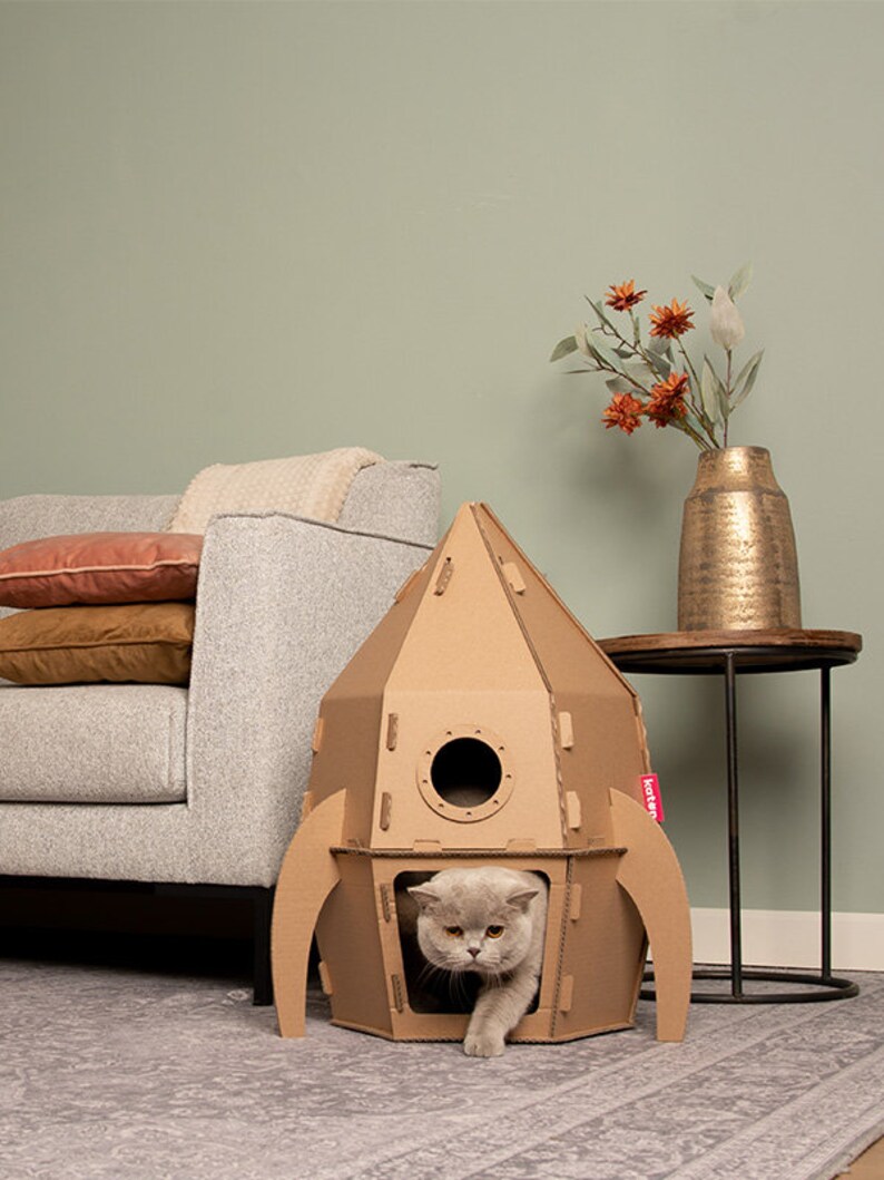 Rockat Cardboard Cat House Etsy UK