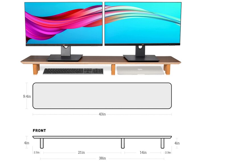 Monitor Stand Large Dual Monitor Stand for Computer Screens Etsy