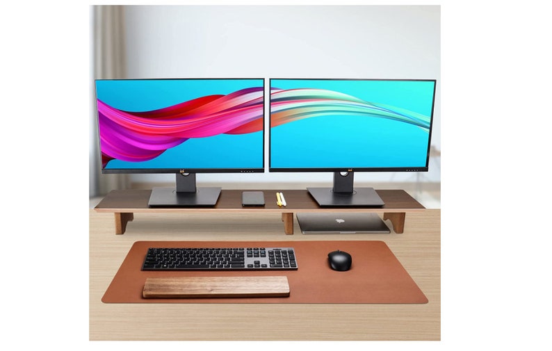 Monitor Stand Large Dual Monitor Stand for Computer Screens Etsy