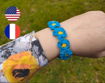 Patrón de pulsera de flores a crochet (patrón, tutorial, modelo a crochet)