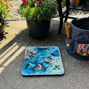 Kneeling Pad or Seating Pad: Watercolor Flowers, 12.5&quot; X 14&quot; X .5&quot;