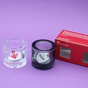 Iittala Finland Marimekko  clear + grey Kivi votive candle holders tealights with original box