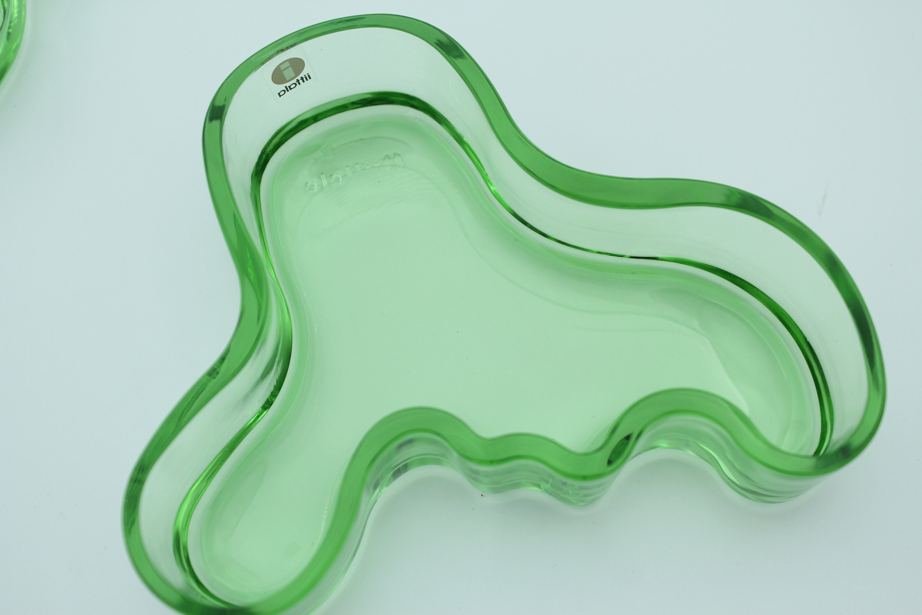 2x Alvar Aalto Collection Apple Green Bowls 98mm + 136mm