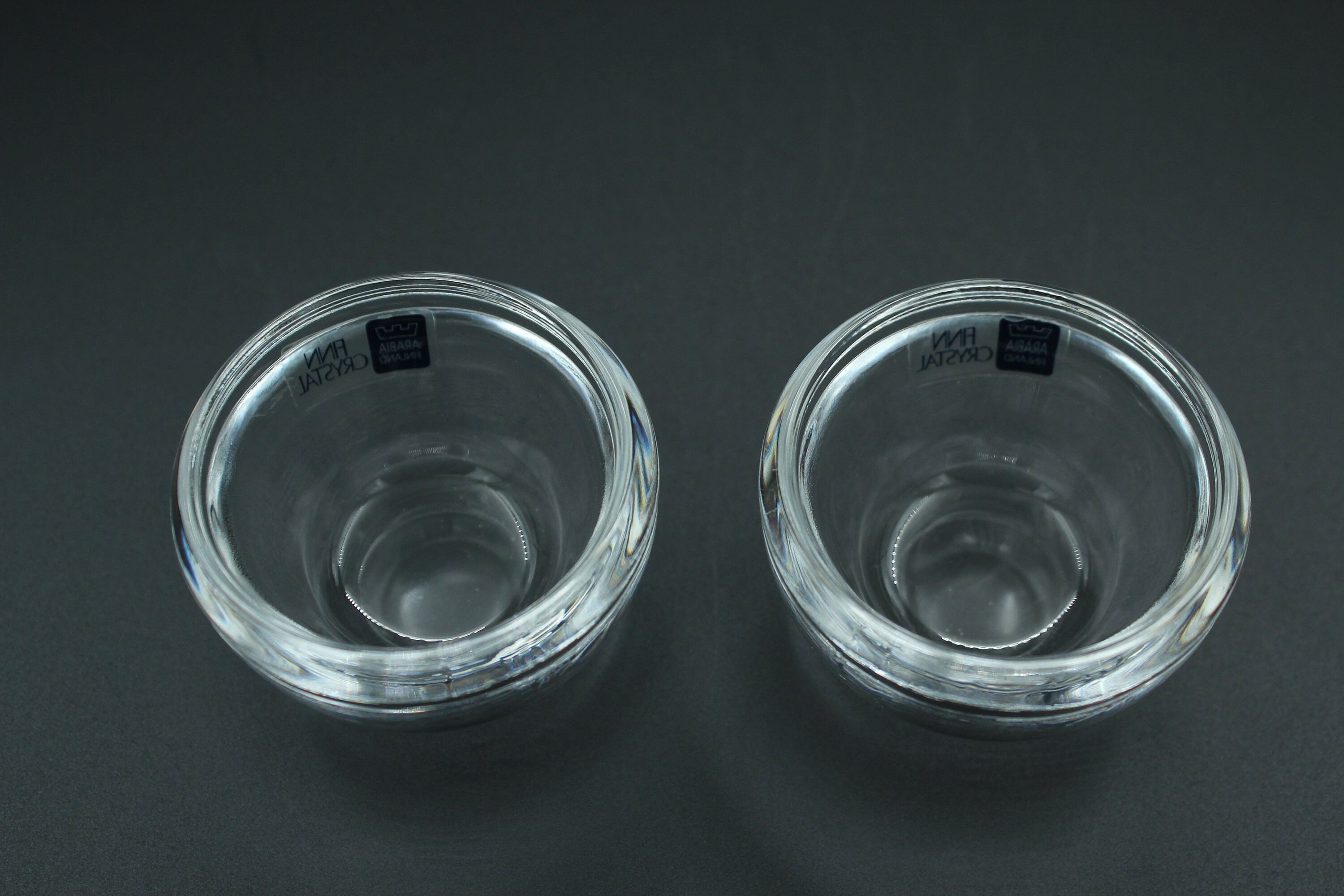 Vintage Nuutajärvi Kuru Glass Egg Cups Designed by Kerttu Nurminen
