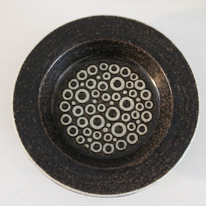 Britt-Louise Sundell Gustavsberg Sweden dark brown Kreta plate/dish