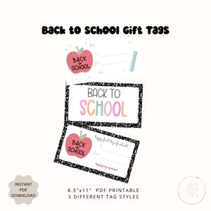 Back to School Gift Tags | Printable Teacher Tags | 1st Day of School Labels | Instant Download PDF | Teacher Appreciation Gift Tags