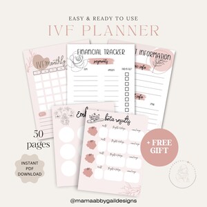 Easy & Ready-to-Use IVF Planner | 50 Pages + Free Gift | Instant PDF Download