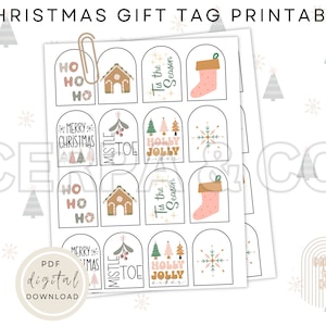 Weihnachtsanhänger| Druckbare Weihnachtsanhänger | Weihnachtsgeschenkaufkleber | Druckbare Tags| DIY Weihnachten