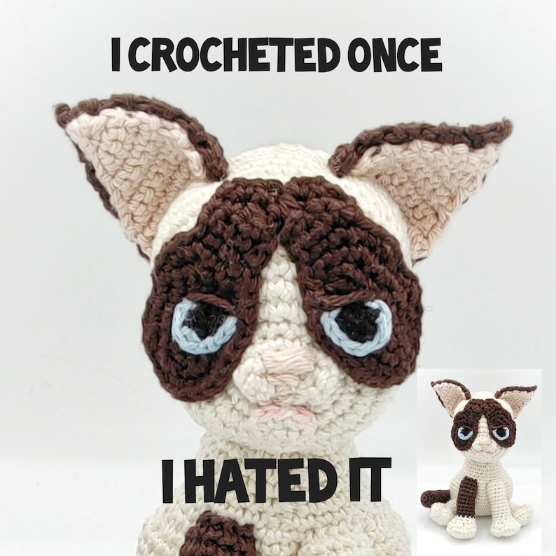Crochet Grumpy Cat Crochet Pattern Amigurumi english - Etsy