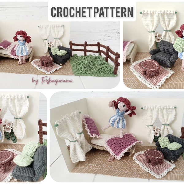 Ana's Crocheted World - Crochet Pattern Set (for Ana, Furniture, Home, Garden)