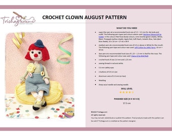 Crochet Clown August - Amigurumi Pattern
