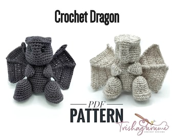 Crochet Dragon Amigurumi - Crochet PDF Pattern, Häkeldrache Häkelanleitung (deutsch, english)