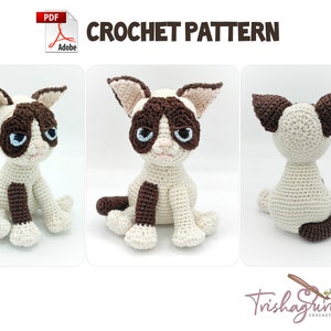 Gato mal-humorado de crochê - Padrão de crochê, Amigurumi, Häkelanleitung (Inglês, Alemão)