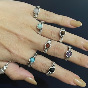 Wire wrapped adjustable ring.