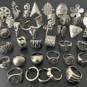 Boho Hippie Gothic style unisex adjustable Rings. Mystic rings.