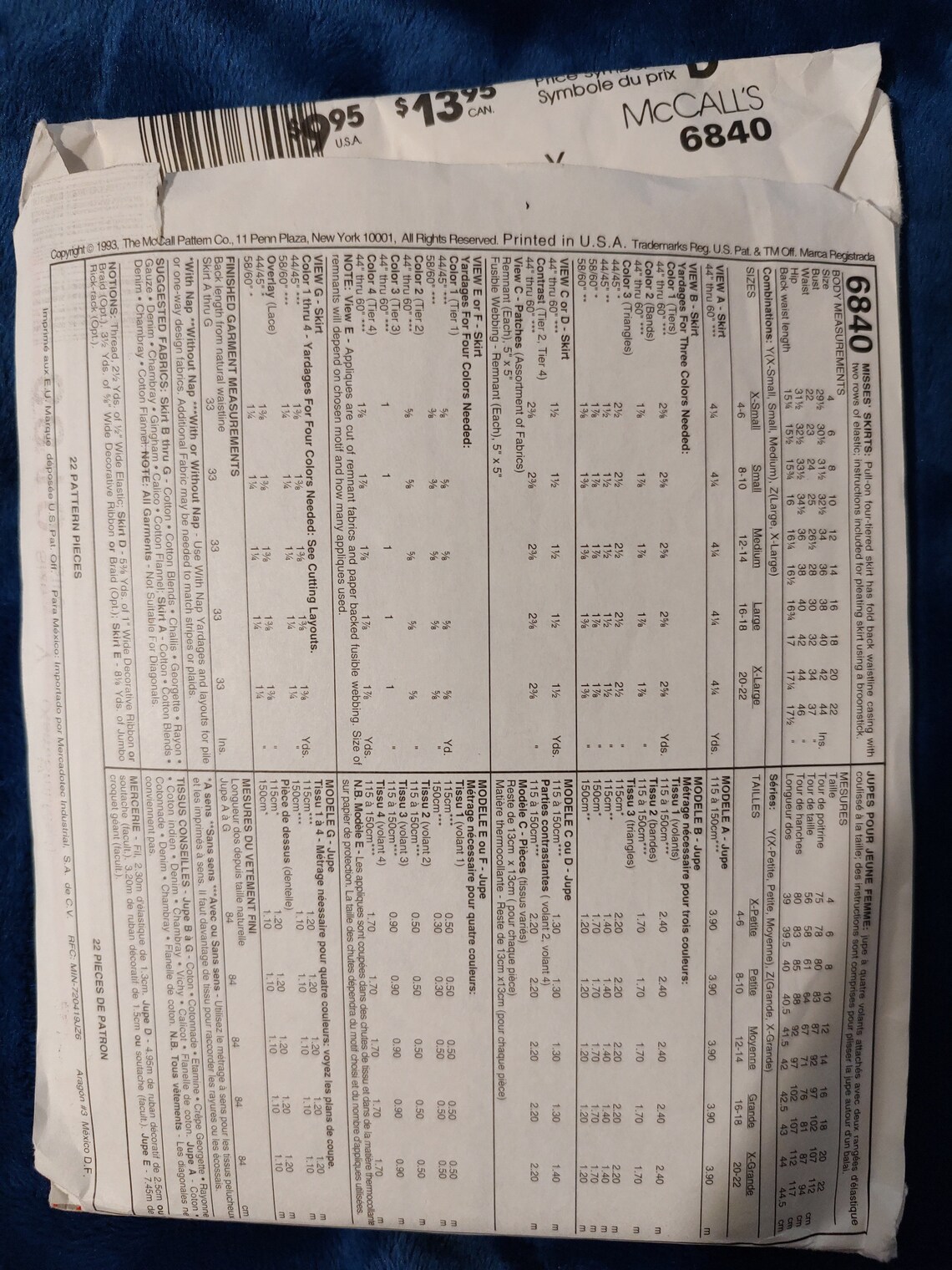Mccalls Pattern 6840 Size S-small Small Medium Misses Skirts - Etsy