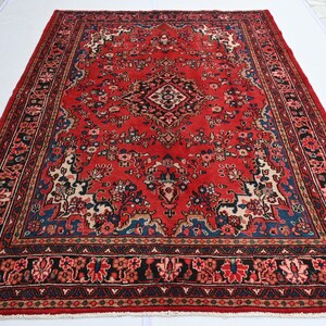 Size : 7x10 ft Handmade Vintage Wool Rug- Rustic Decor Rug- Persian Style Rug- 6.11 x 9.10 ft Antique Caucasian Rug- Bedroom Rug- Afghan Rug