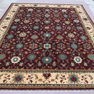12x15 ft Turkmen Sultani design Rug, Handmade Natural Dyes Wool Area Rug, Oriental Large Afghan Rug, Collectors Piece Rug, Home Decor Carpet