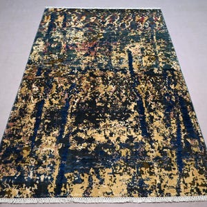 4&#39;1 x 6&#39;2 ft Oriental Gabbeh Rug, Handmade Natural Dyes Wool Afghan Area Rug, Collectors Piece Rug, Turkmen Rug, Home Decoration Carpet 4x6