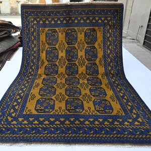 Antique Turkmen Ersari Bokhara Rug, 6&#39;5 x 9&#39;8 ft Handmade Wool Rug, Collectors Piece Rug, Oriental Afghan Rug, Living Room, Bedroom Rug 7x10