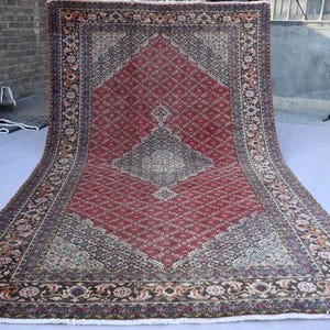 Red Vintage Medallion Caucasian Rug, 6.5 x 9.11 ft Handmade Wool Afghan Rug, Attractive Oriental Rug, Turkmen Ethnic Rug-Home Decor Rug 7x10