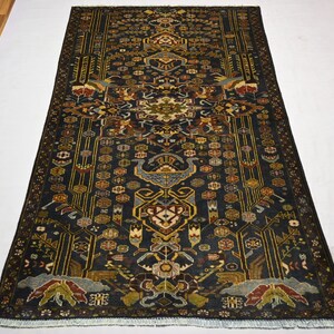 4x6 ft Oriental Vintage Baluchi Rug- Afghan Handmade Wool Rug- Collectors Piece Rug- Turkmen Tribal Rug- Home Decor Rug, Kitchen, Office Rug