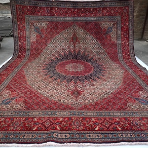 Extra Large Antique Biljik Caucasian Rug, 10 x 13 ft Afghan Handmade Wool Rug, Attractive Rug, Turkmen Tribal Rug, Home Decor Rug, Boho Rug