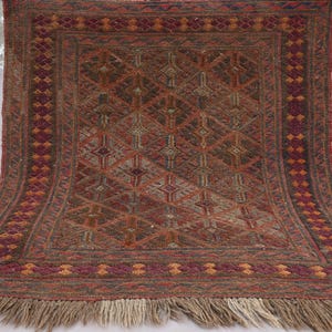 1960s Antique Afghan Square Rug, 4x4 ft Mashwani Berjesta Rug, Handmade Old Wool Rug, Traditional Rug, Oriental Turkmen Rug, Home Decor Rug