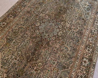 Vintage Caucasian Rug, 6x9 Afghan Wool Hand-Knotted Area Rug