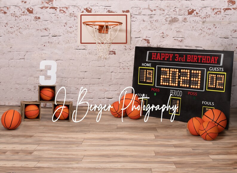 Digital Child, Toddler, Third Birthday Basketball Sports Themed ...
