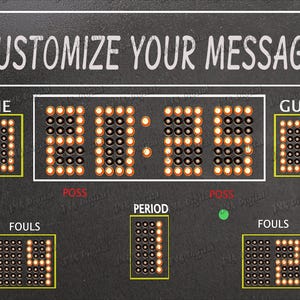 Digital Download Custom basketball scoreboard ***Digital Download Custom Basketball Scoreboard Birthday Party Banner