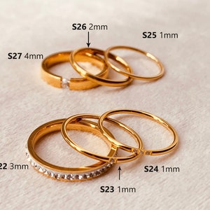 Waterproof 14k Gold Filled Stackable Rings: Thin Bands