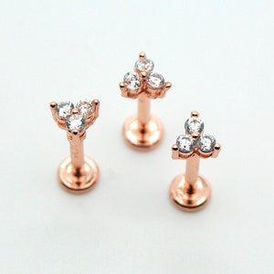 Waterproof Gold Cartilage Earring Pair: 16g Flat Back Piercing Studs