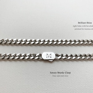 Engraved Miami Cuban Link Chain Necklace - 7mm-Waterproof Stainless Steel, Personalized Monogram