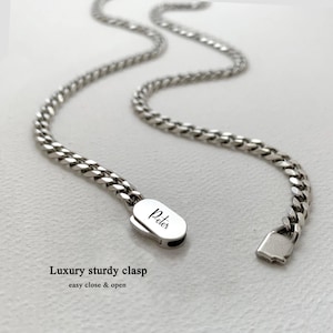 Collar de cadena de eslabones cubanos Miami personalizado - Collar impermeable de oro y plata de 5,5 mm para hombre