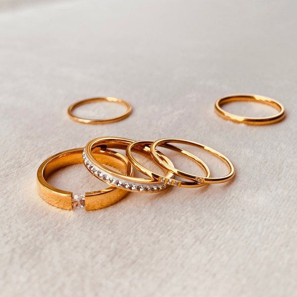 14k Gold Stackable Rings, Thin Band Rings, Wedding Rings, 1mm,2mm,3mm