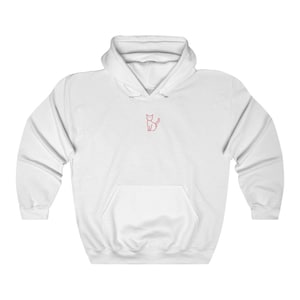 Minimal Cat Hooded Sweatshirt Hoodie